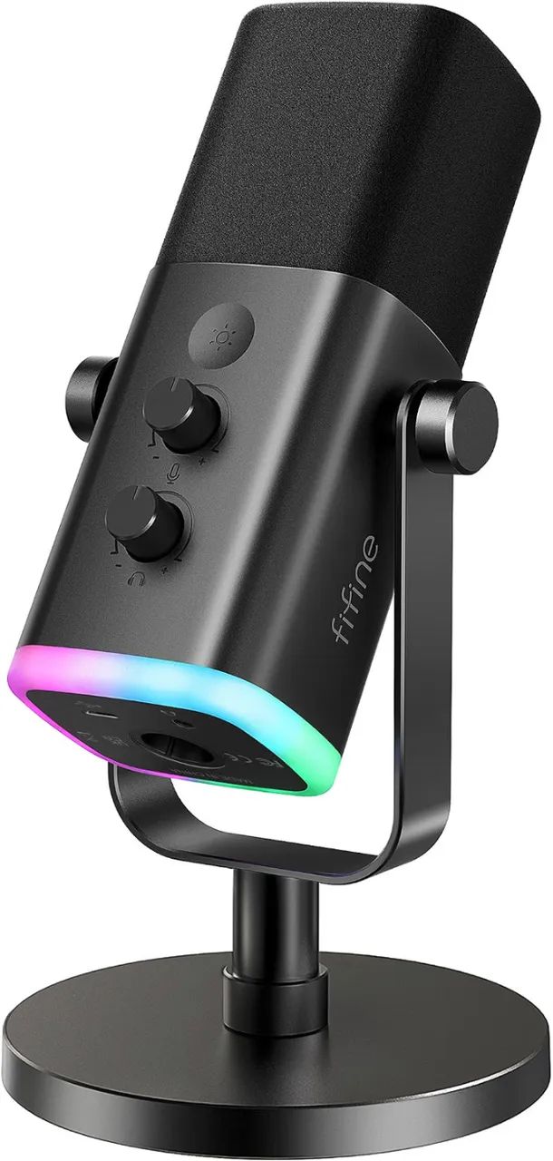 Microfone FIFINE AM8 + Mesa de Som FIFINE SC3 + Cabo XLR