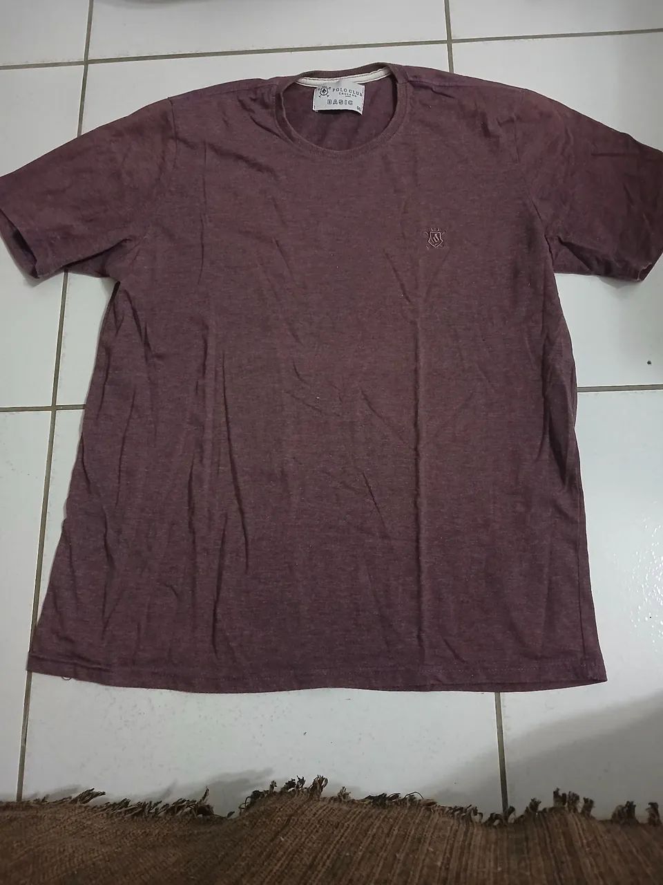 Camisa Masculina Roxa de Algodão - Foto 2