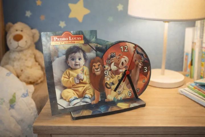 Relógio de mesa Personalizado mdf Premium 29 cm impressão direto no mdf