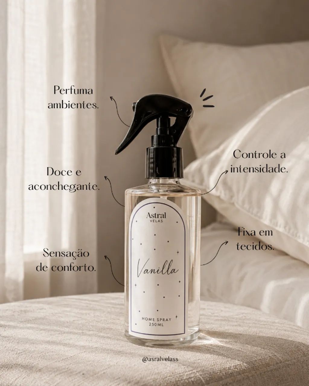 Home Spray Vanilla Perfuma ambiente e tecidos - Foto 2
