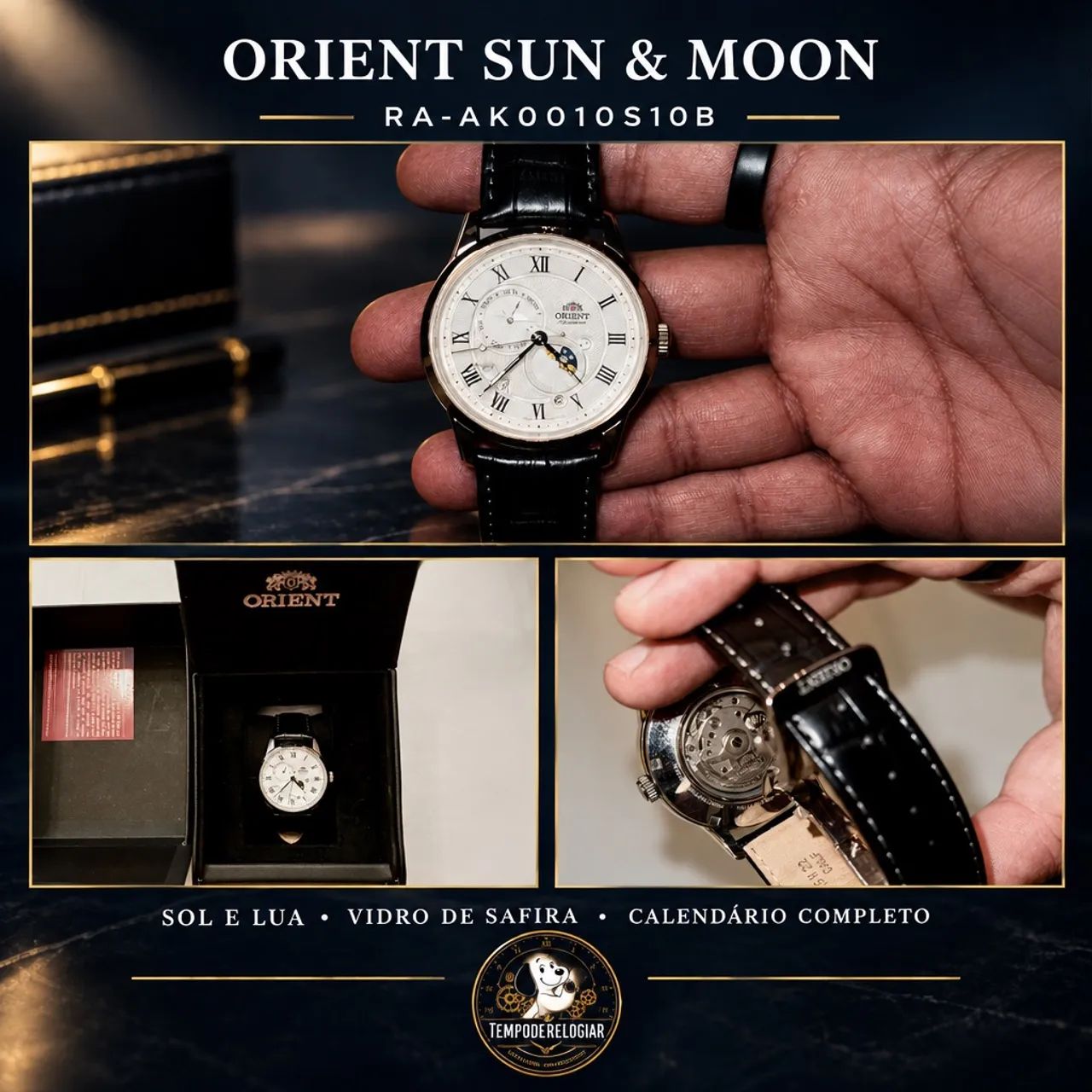 Relógio Orient Classic Sun & Moon Automático