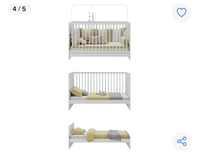 Berço infantil vira mini cama  - Foto 2