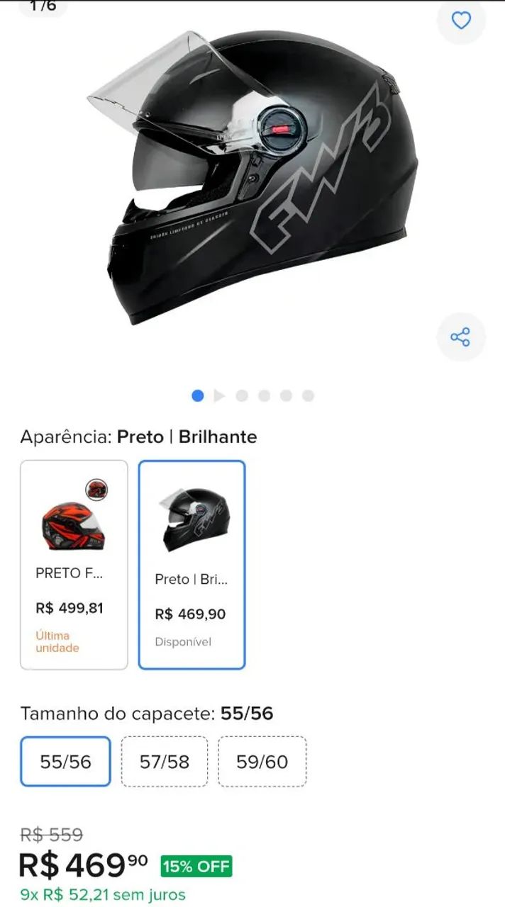 Capacete FW3 com óculos 