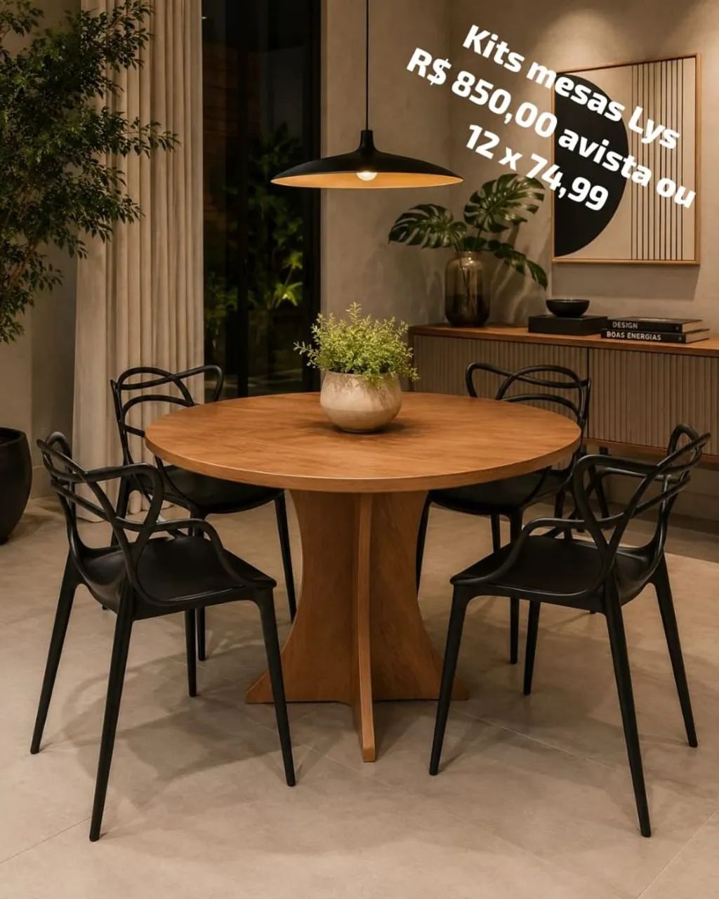 Kit de mesa Lys pérola rosa (amadeirado)