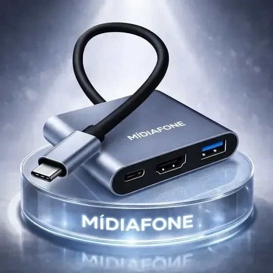 ADAPTADOR HUB USB TIPO C 3 EM 1 (USB, HDMI E PD)