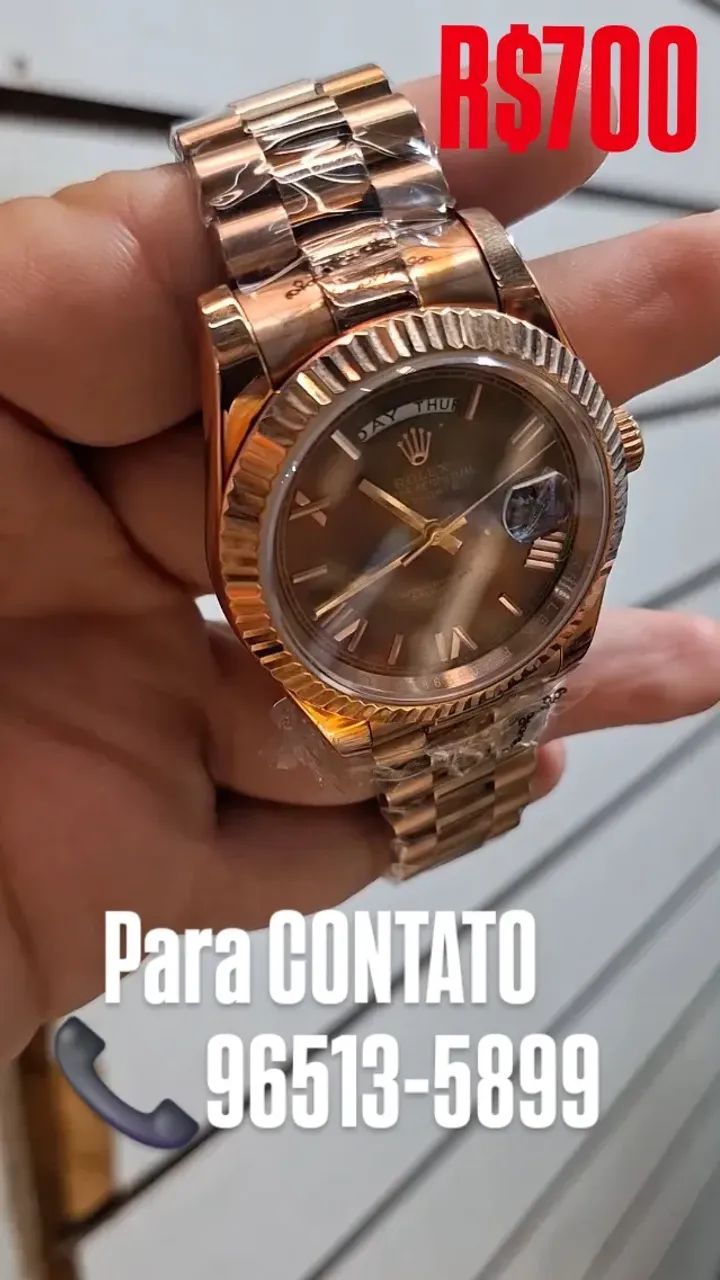 Relógio ROLEX DAY DATE AUTOMÁTICO ROSE GOLD 
