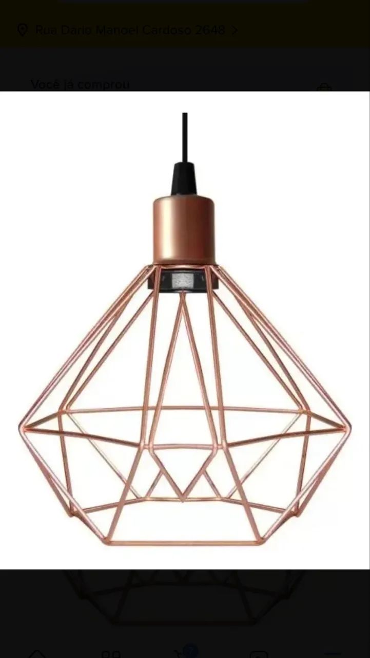 Luminária pendente rose gold  - Foto 3