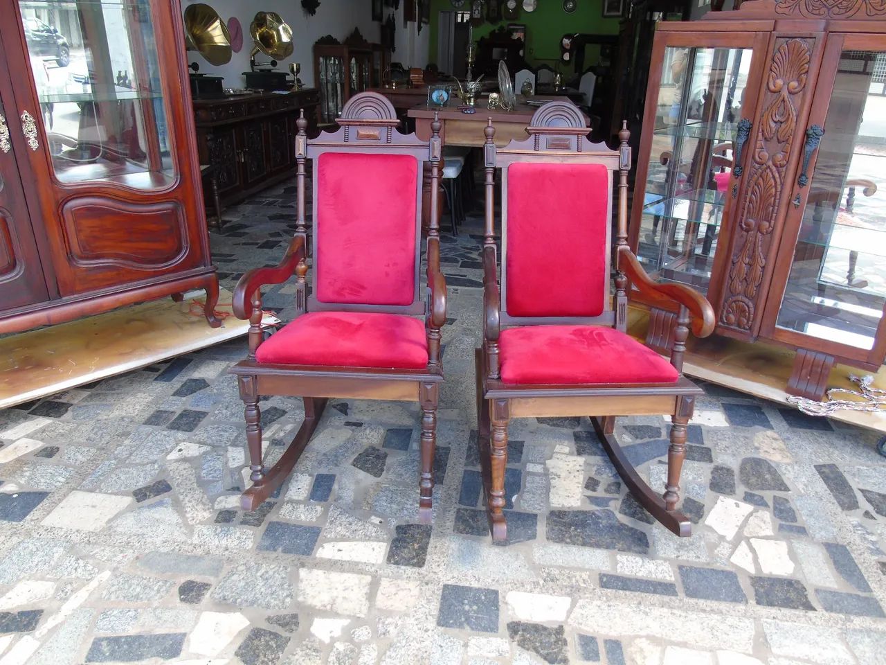 Par de Cadeira Antiga de Balanço - Foto 2