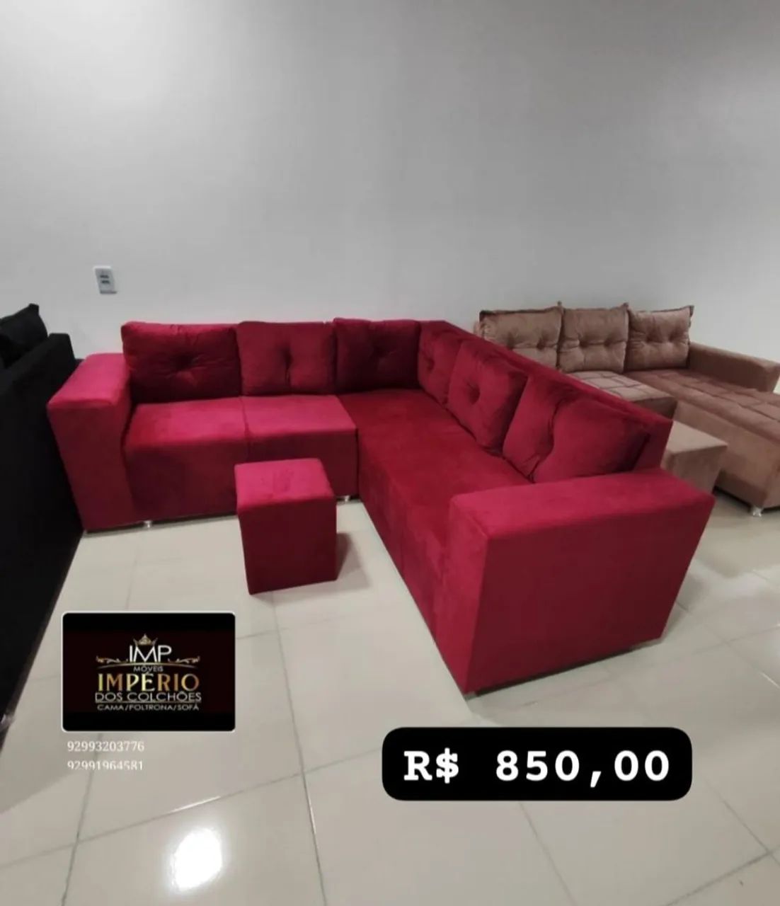 Sofá de canto com puff de brinde  - Foto 3