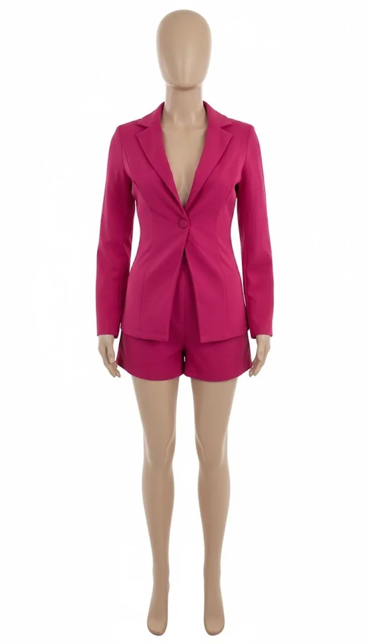 Conjunto de shorts e blaser alfaiataria 