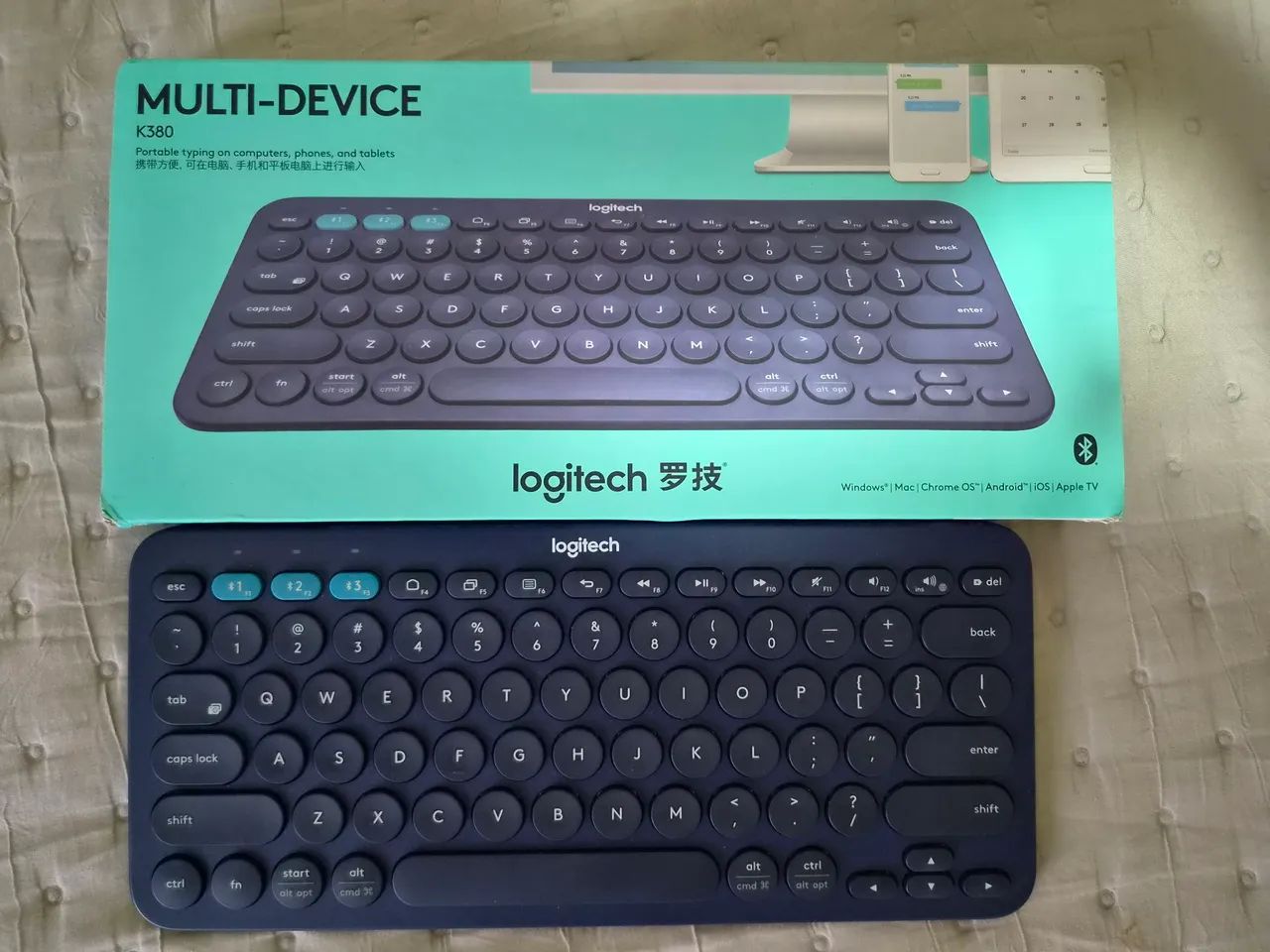 Teclado Logitech K380 Multi-Device sem fio Azul - Foto 5
