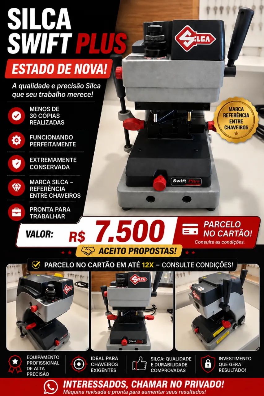 Máquina de chave Pantografica Silca Swift Plus