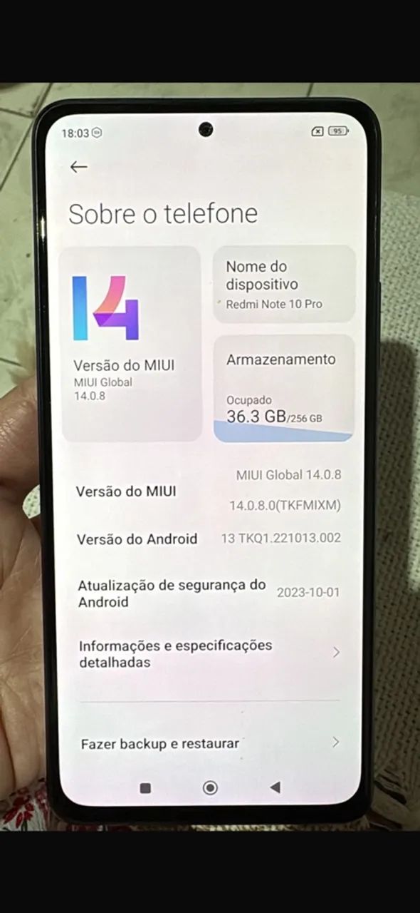 Celular Redmi Not Pro 10 256GB