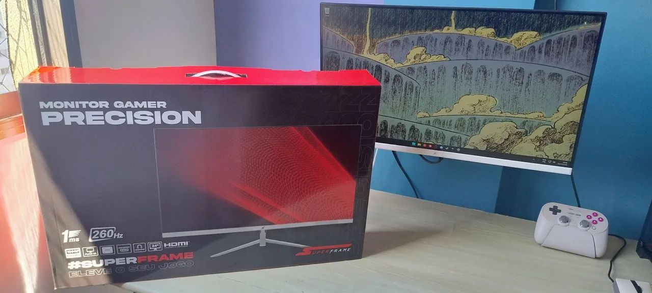 Monitor Branco Superframe 24 polegadas 260hz com braço articulado incluído  - Foto 4
