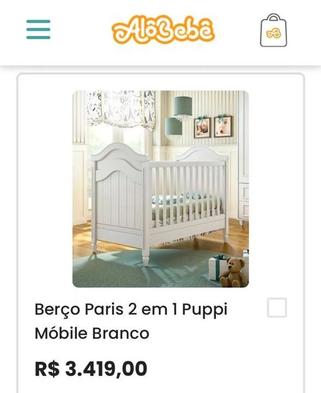 Berço  alô bebê 