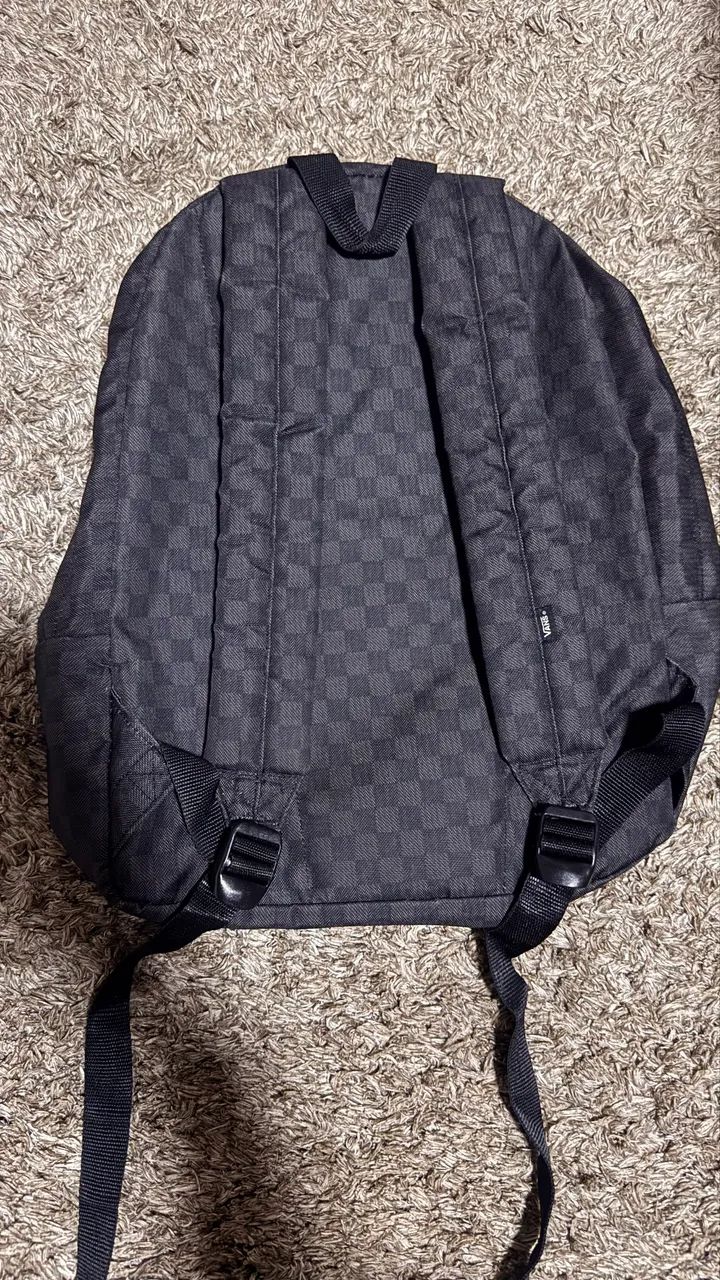 MOCHILA VANS OLD SKOOL CHECK BACKPACK BLACK CHARCOAL - Foto 3