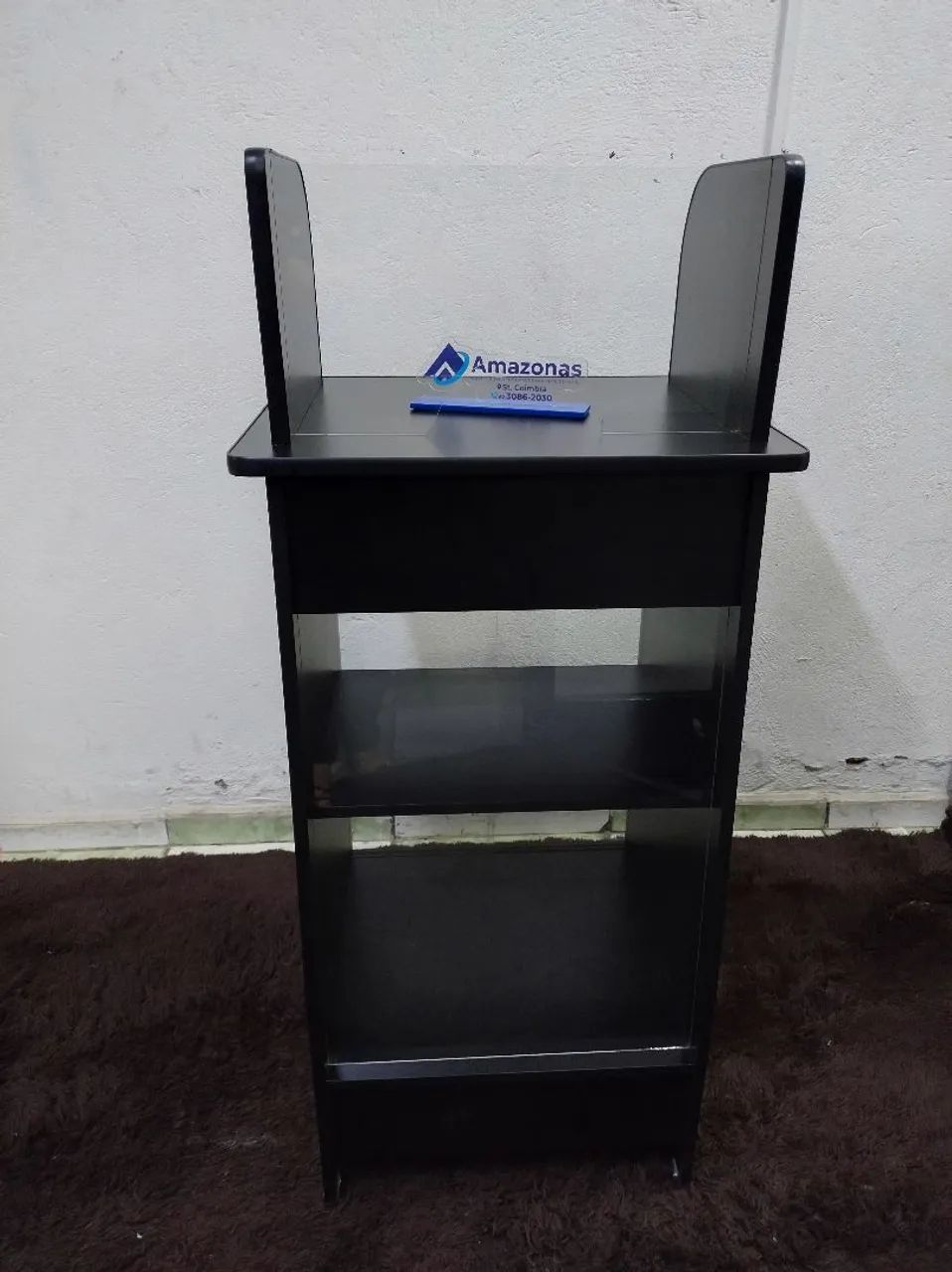 Balcão Caixa Pequeno Preto - Novo 