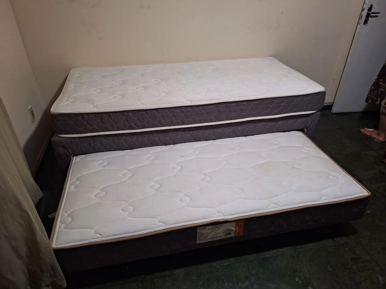 Cama box solteiro com cama auxiliar + 2 colchões de molas - Ecopremium - Foto 4