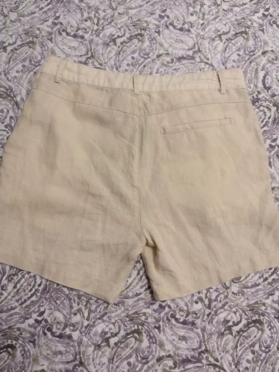 Short 100% linho bege osklen 42 novo  - Foto 2