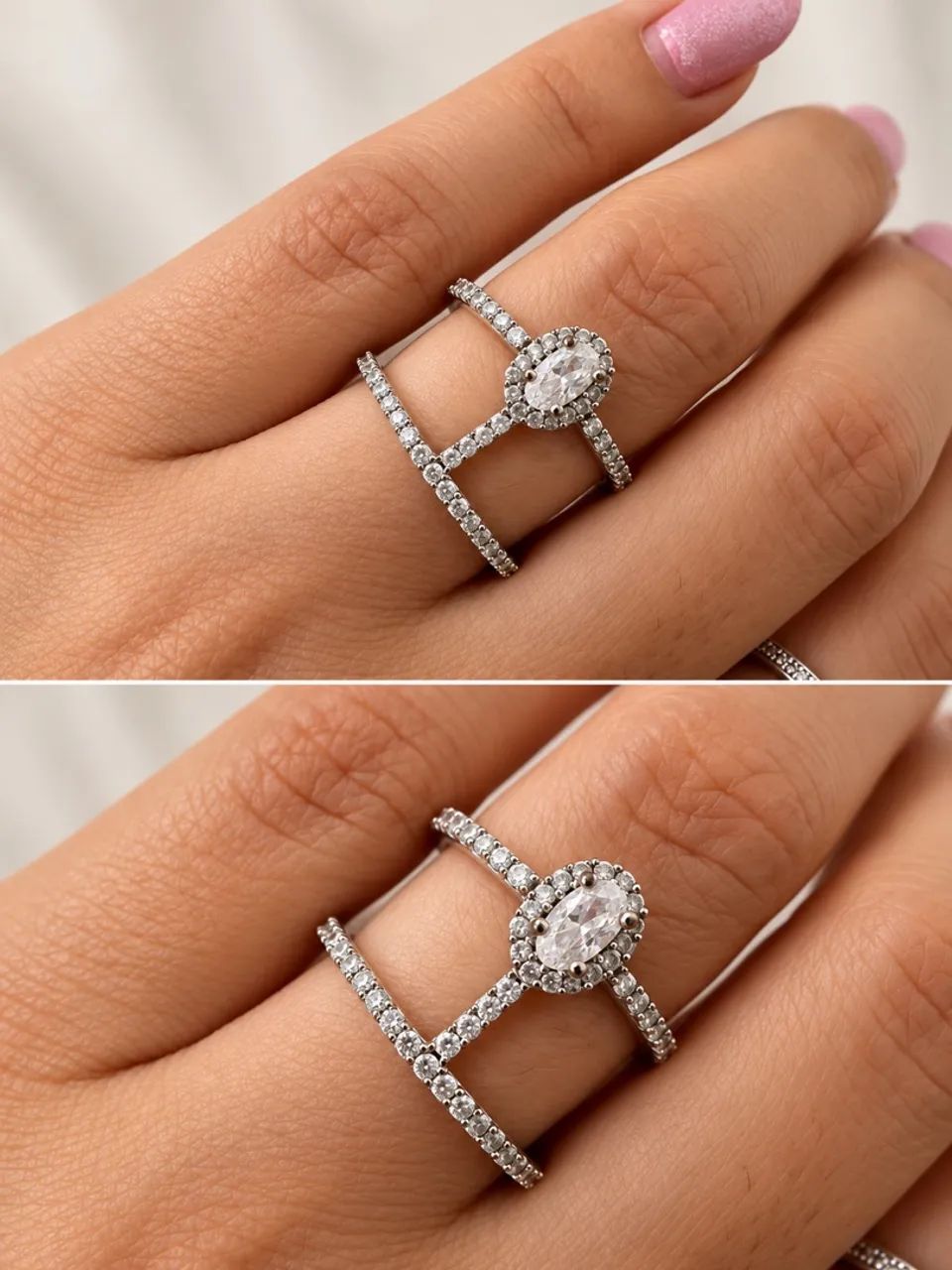 Anel em Prata 925 com Zircônias - Foto 2