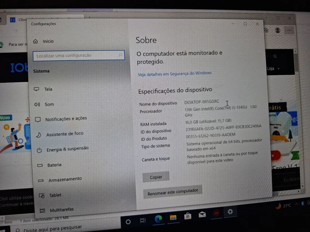 Notebook Dell i5 13°Ger / 16GB RAM/ 256NVME - Foto 2