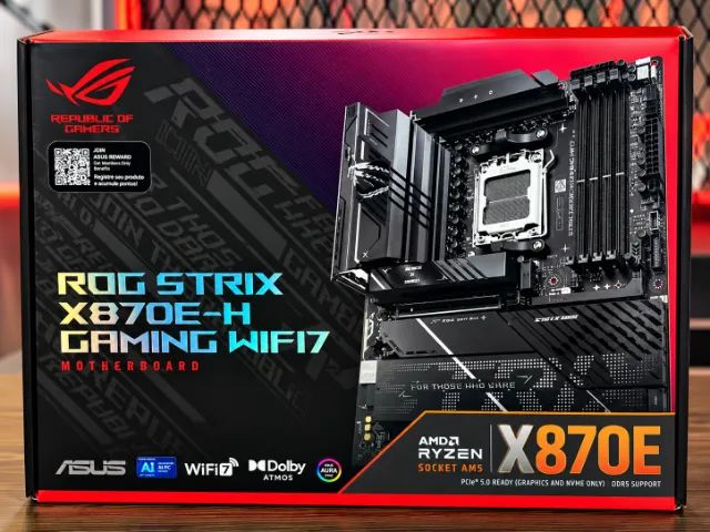 Placa Mãe ASUS ROG Strix X870E-H Gaming Wi-Fi 7 Socket AM5 / DDR5