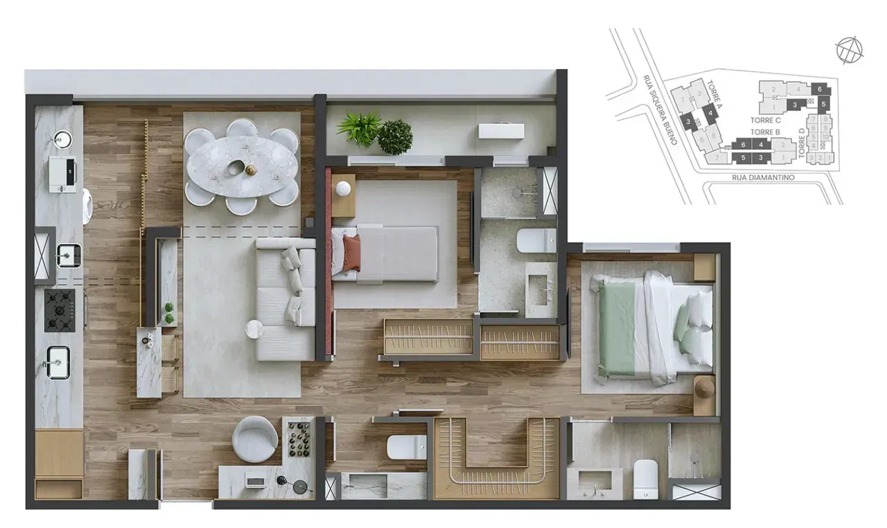 PLANTA 69m²