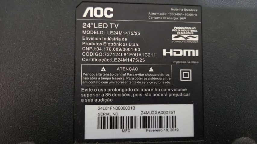 TV AOC LED de 24 polegadas - Foto 5