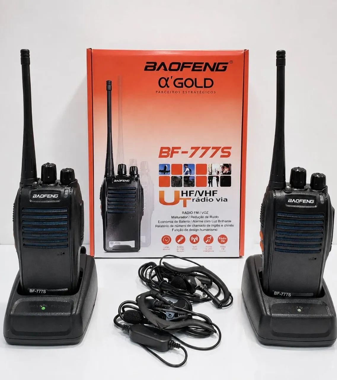 Rádio Comunicador Baofeng BF-777S UHF/VHF - Alcance Potente + Base Carregadora