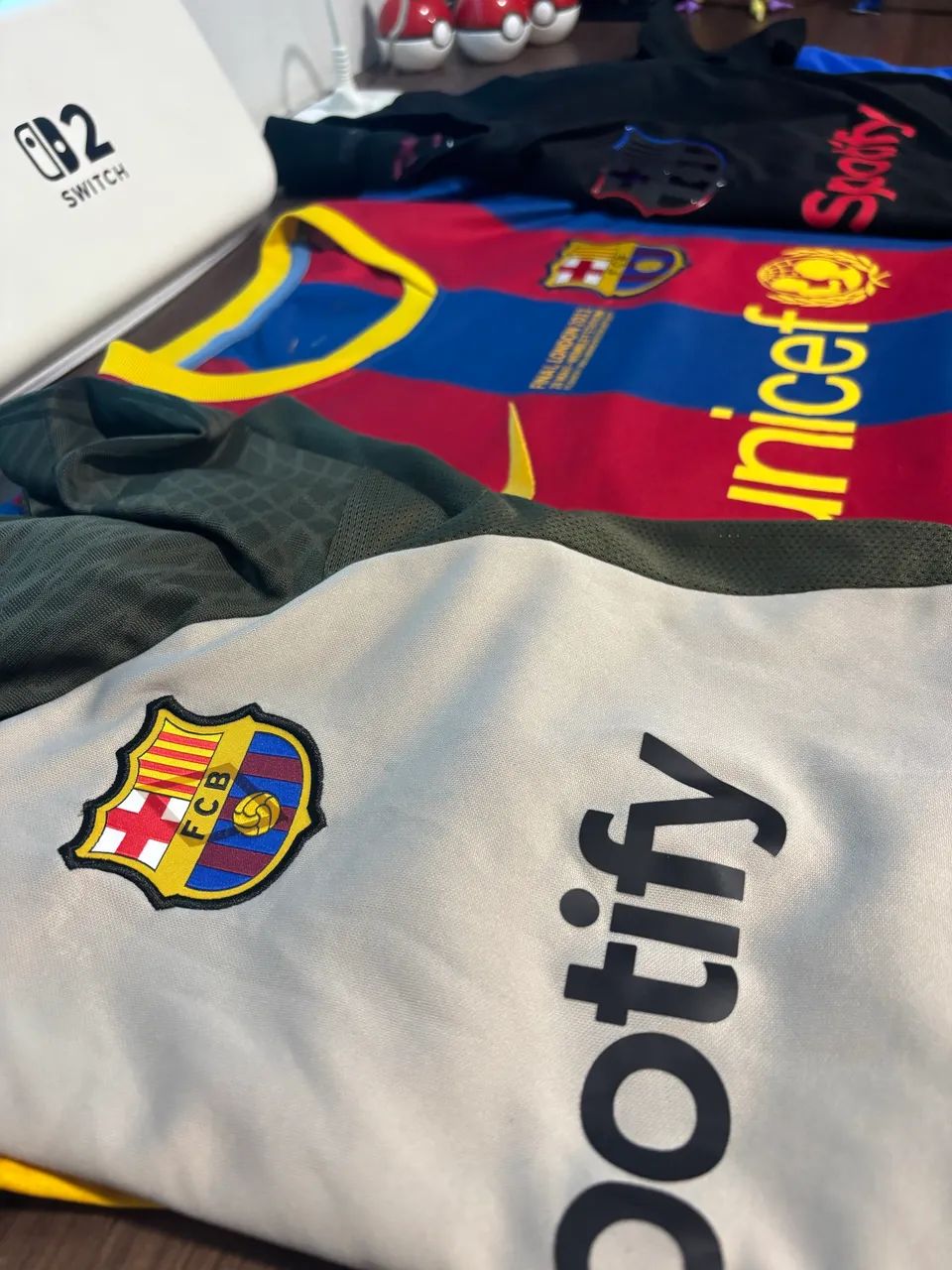 Conjunto de 3 camisas de time do barça(Reservado) - Foto 2