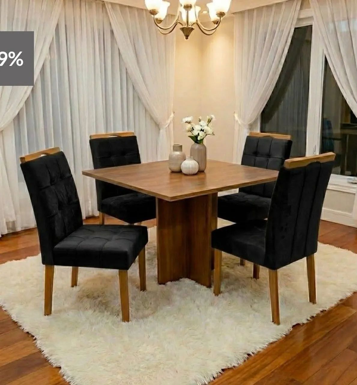 SALA DE JANTAR COM 4 CADEIRAS