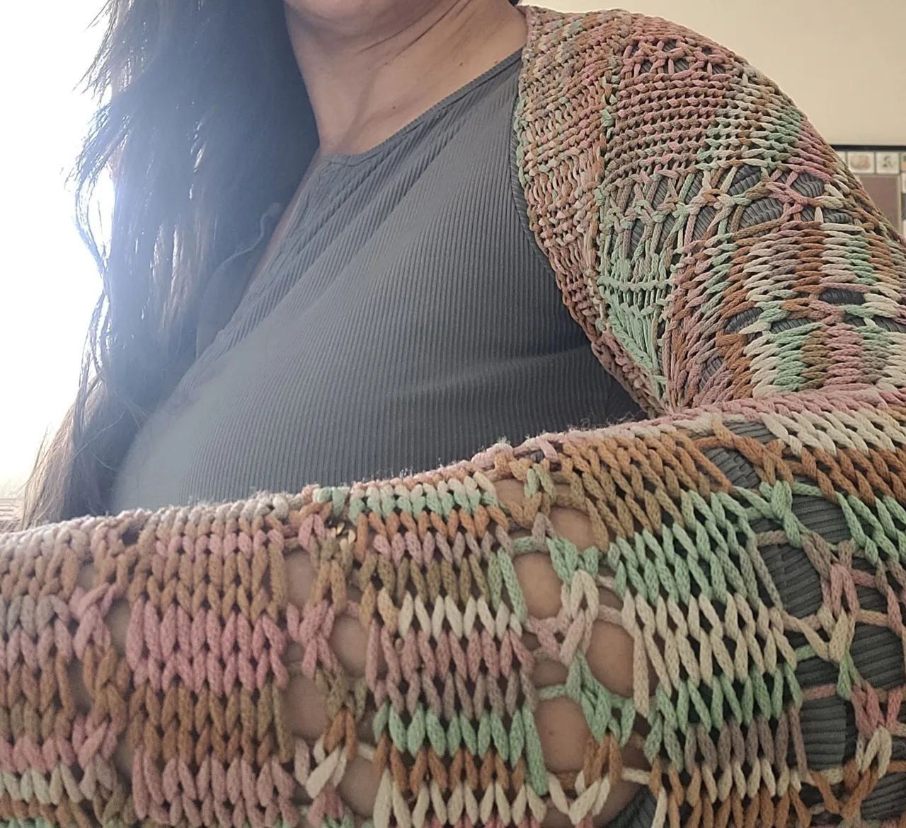 Casaco cropped crochê - Foto 3