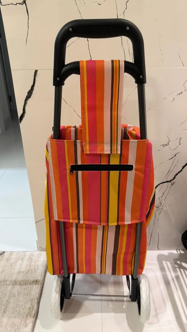 Carrinho de Feira e Compras Dobrável com Bolsa - Foto 2