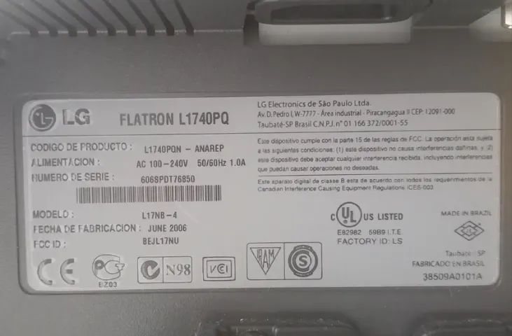 Monitor Lcd Lg Flatron L1740pq Vga E Dvi - Foto 5