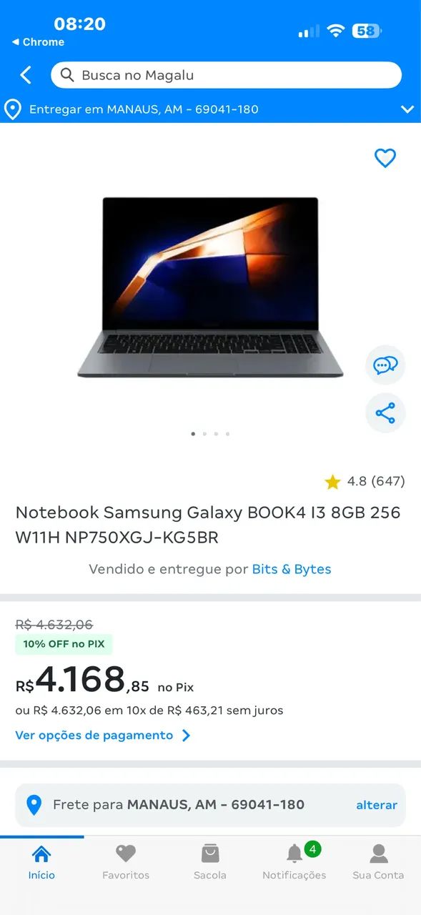 Galaxy BOOK 4 I3 256gb SSD 8 RAM LACRADO - Foto 3
