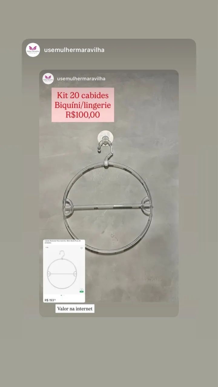 20 cabides lingerie/biquini