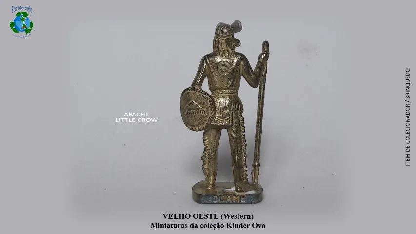 LITTLE CROW (Pequeno Corvo), APACHE, miniatura de metal, da coleção Kinder Ovo, Western. - Foto 2