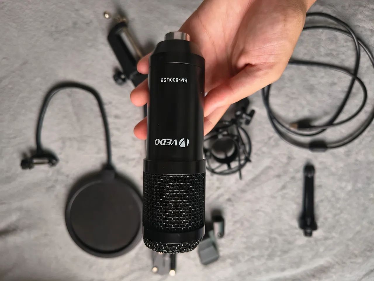 Microfone VEDO BM-800USB USB + Kit Completo com Braço Articulado