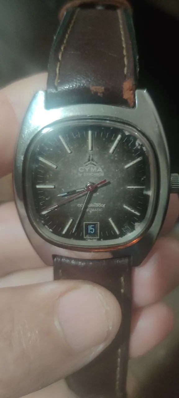 Cyma automático original elegante funcionando normalmente todo em aço inox  - Foto 5