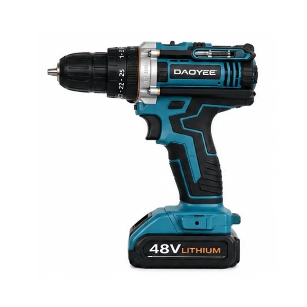 Parafusadeira Furadeira 48V 2 Baterias + Maleta Com Kit Brocas e Bits Daoyee