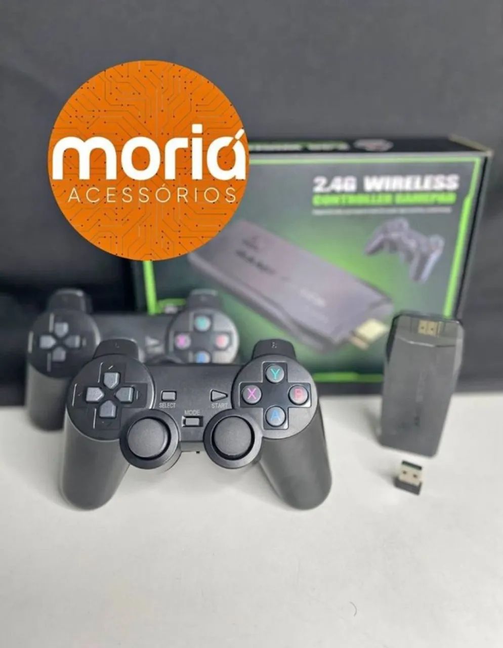 Vídeo Game Stick M8 4K +10Mil Jogos com 2 Controles Sem Fio