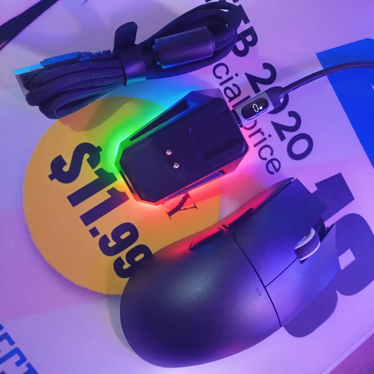 Mouse Gamer Attack Shark X11 com dock aRGB [NOVO] - Foto 5