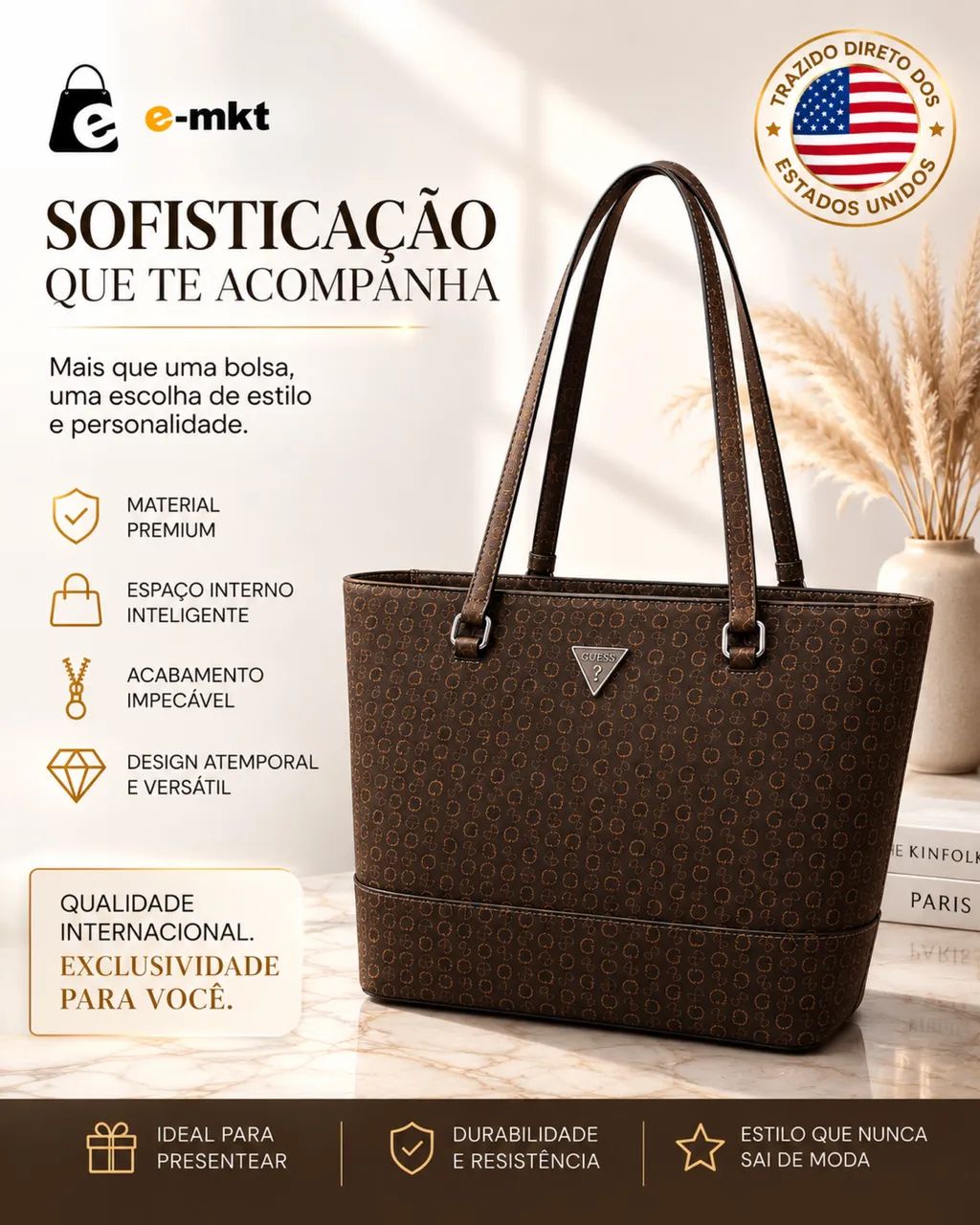 Bolsa Tote Guess Monograma 