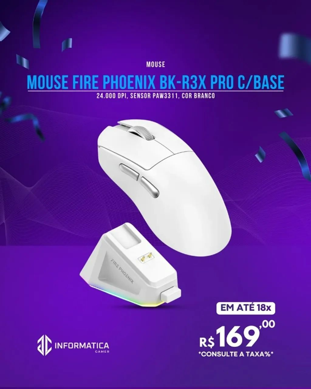 MOUSE FIRE PHOENIX BK-R3X PRO C/BASE 