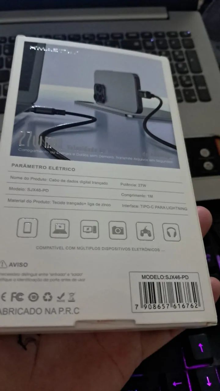 Cabo Usb-c P/ Lightning 27w Lcd Display Digital - Hmaston - Foto 3