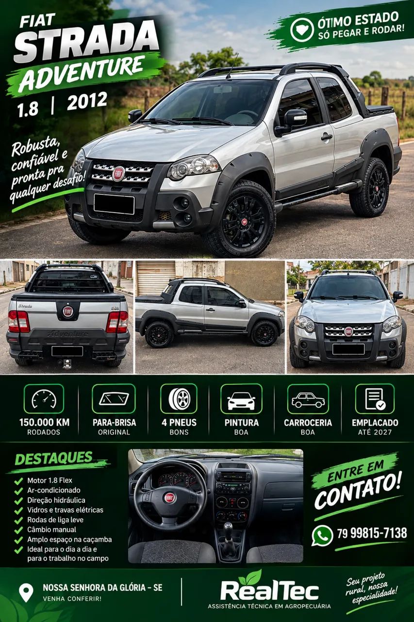 Fiat Strada Adventure1.8/ 1.8 Locker Flex CD 2012 - Foto 5