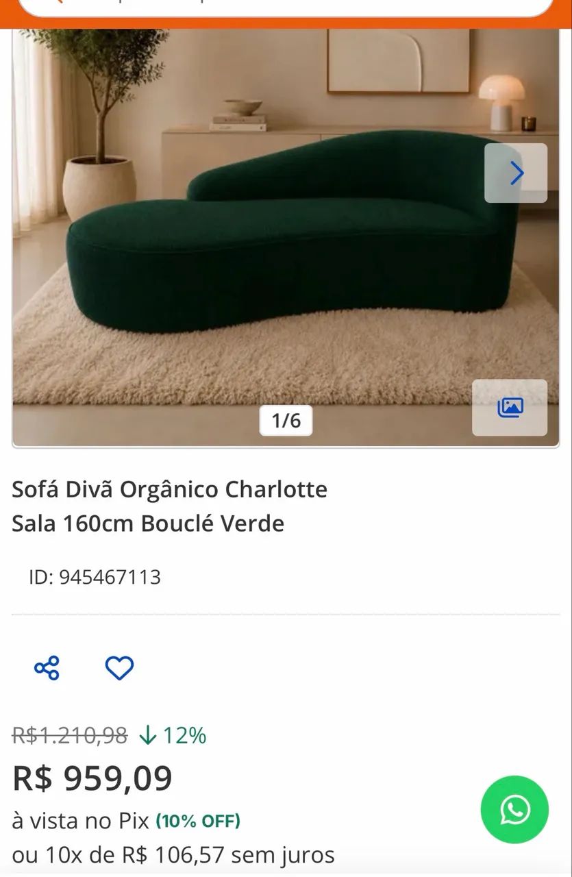 Sofá Divã verde - Foto 5