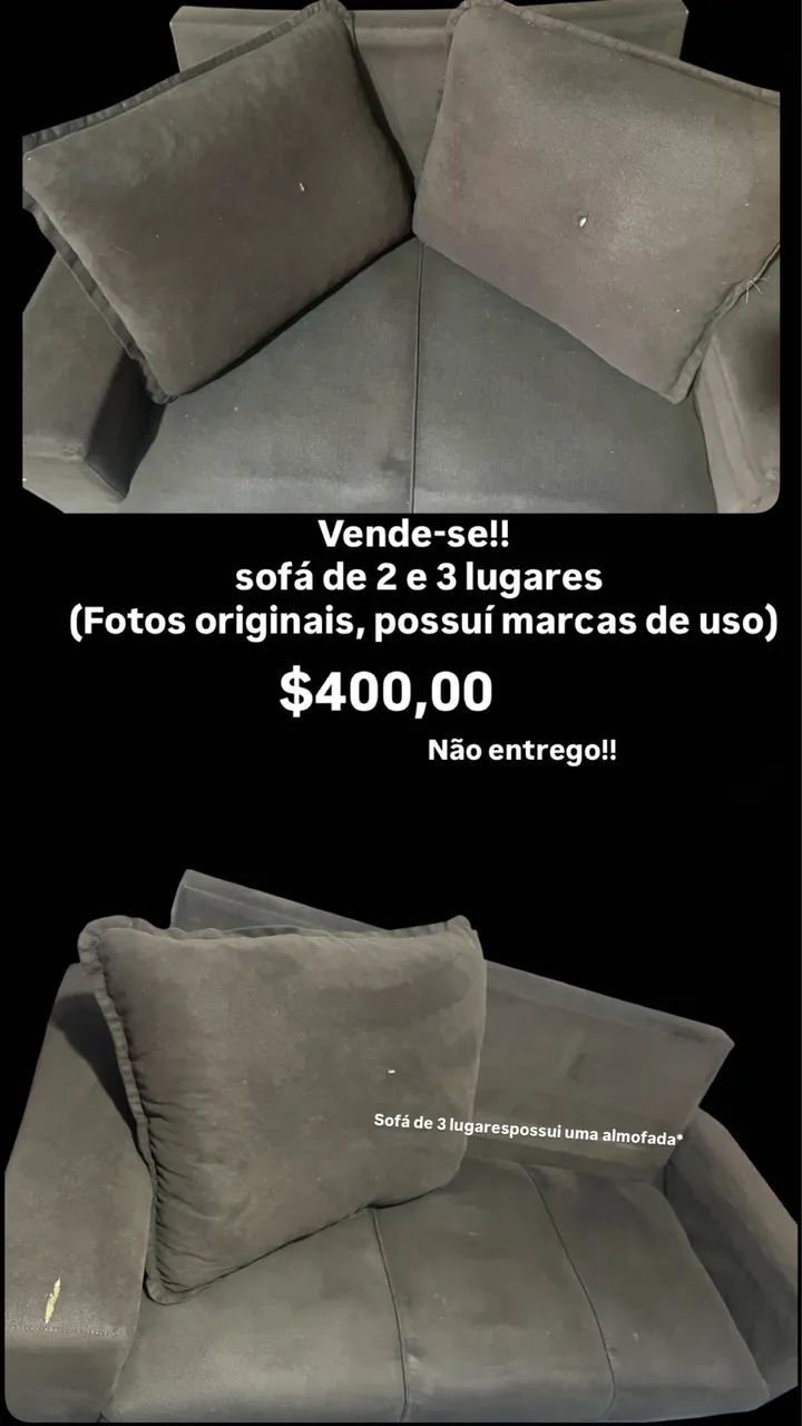 Vendo sofá de 2 e 3 lugares