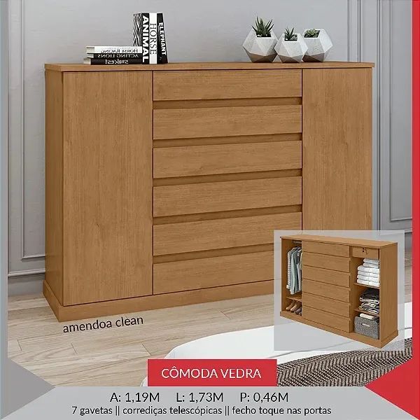 Cômoda Vedra 1,73m - Promoção  - Foto 2
