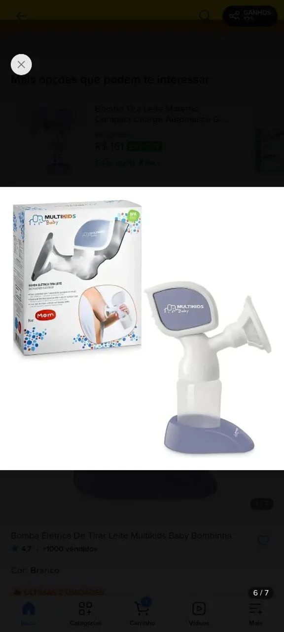 Bomba de leite Multikids Usada 1x